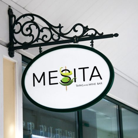 Mesita logo on shop sign
